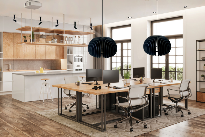 Fin - Matt Black Wooden Pendant